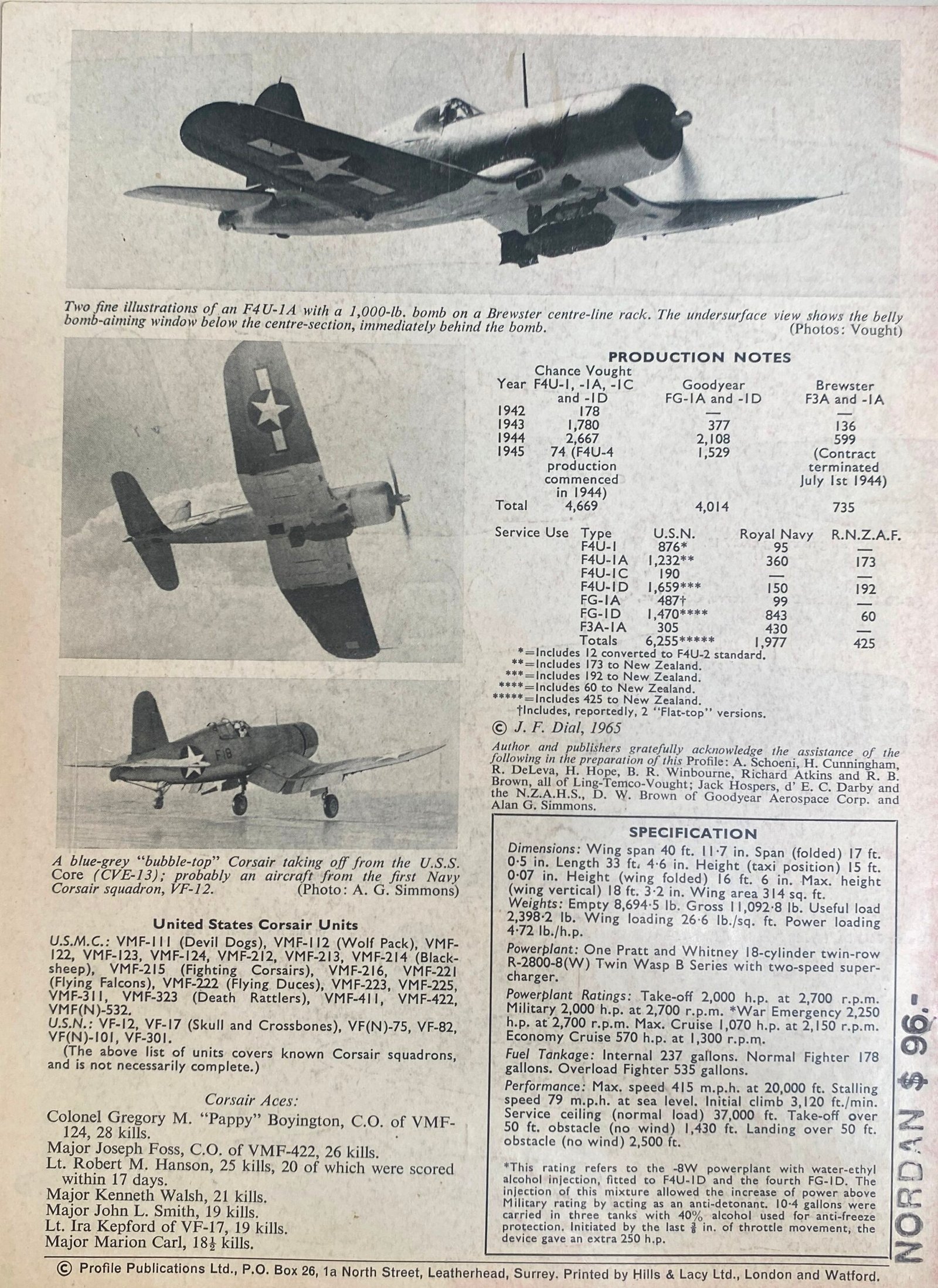 The Chance Vought F4U-I Corsair