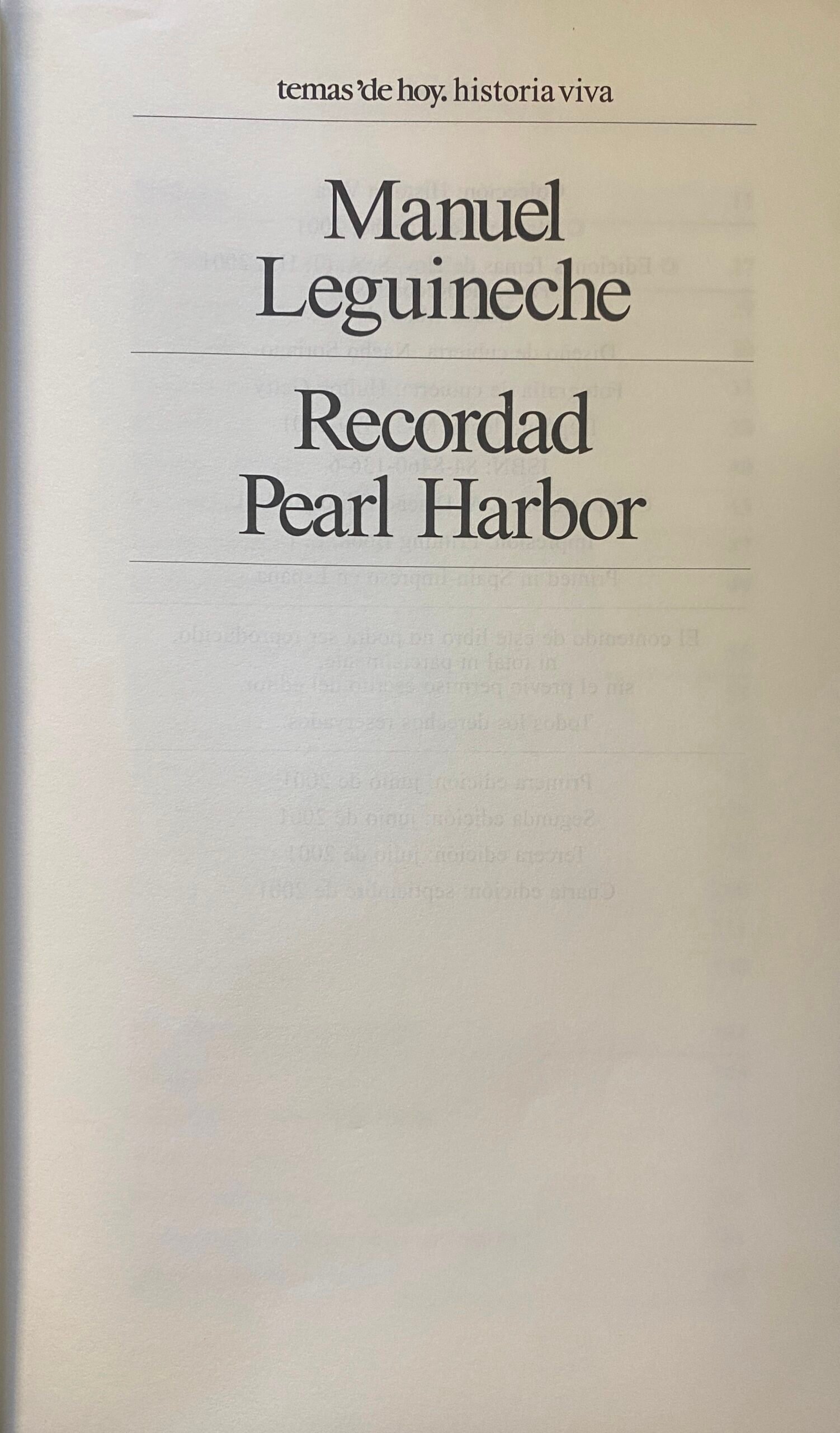 Recordad Pearl Harbor