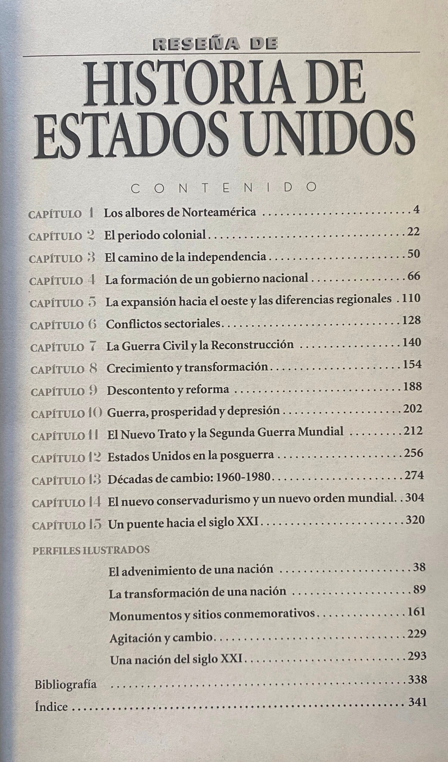 Reseña De Historia De Estados Unidos